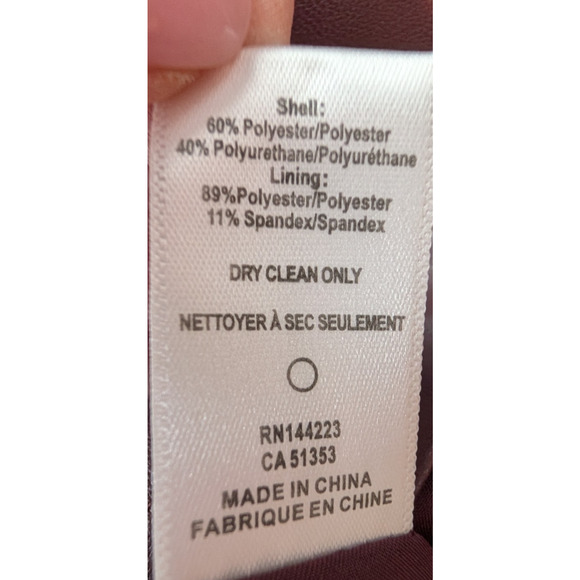 Bishop & Young Burgundy Vegan Leather Mini Skirt Small Button Up Tie Waist Retro - Picture 10 of 11